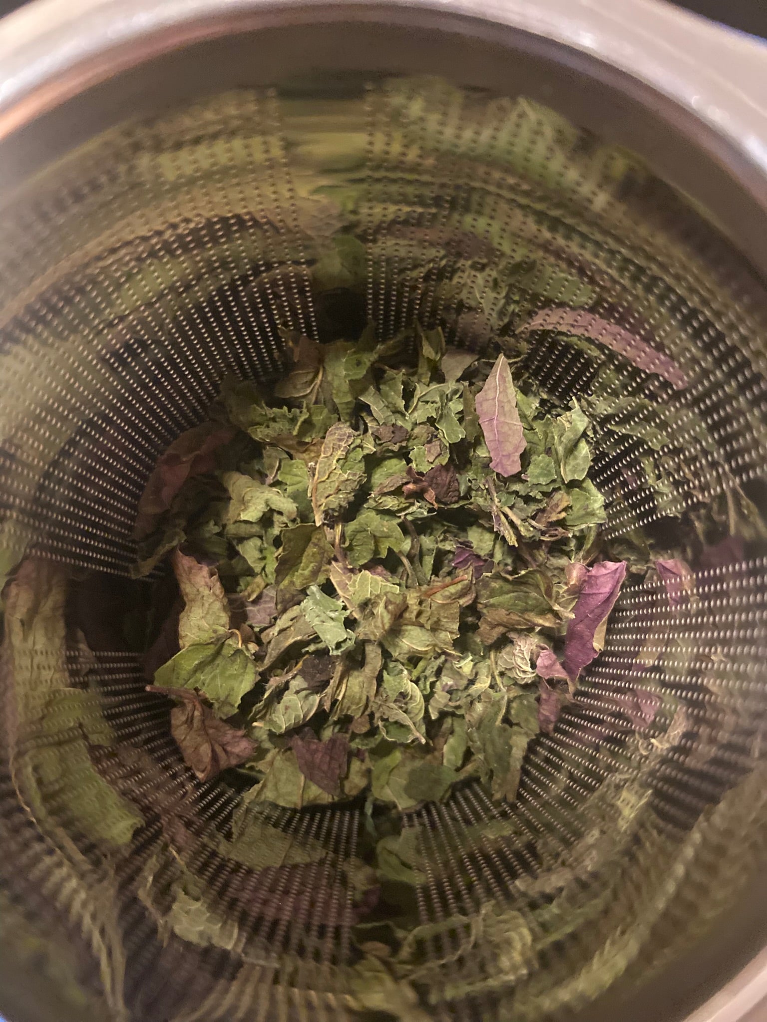Lemon Balm in Strainer